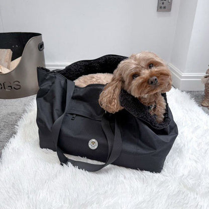 Soho Poms Compton All Black Pet Carrier - Ideal for Dogs & Cats - Pet Supplier Store