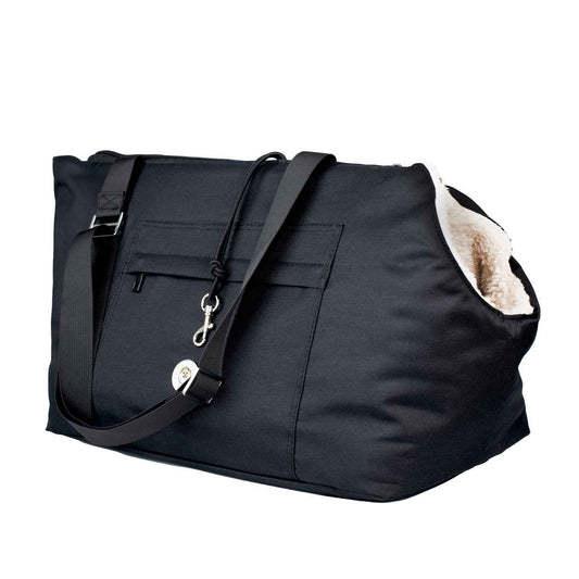 Soho Poms Compton Black & Cream Pet Carrier - Ideal for Dogs & Cats - Pet Supplier Store