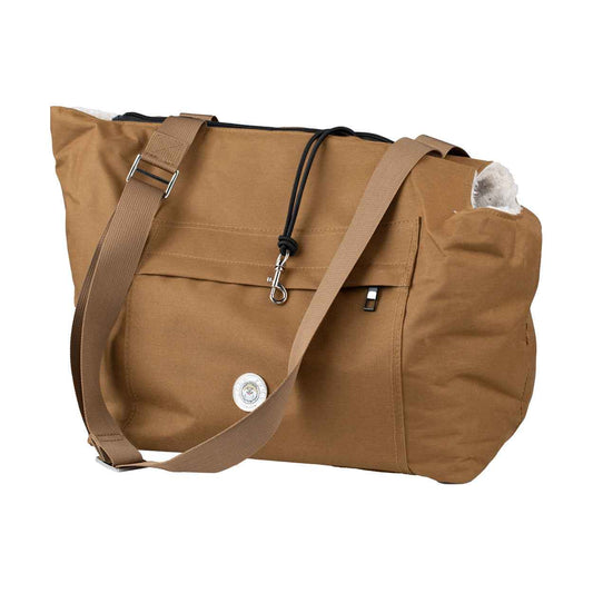 Soho Poms Compton Brown & Cream Pet Carrier - Ideal for Dogs & Cats - Pet Supplier Store