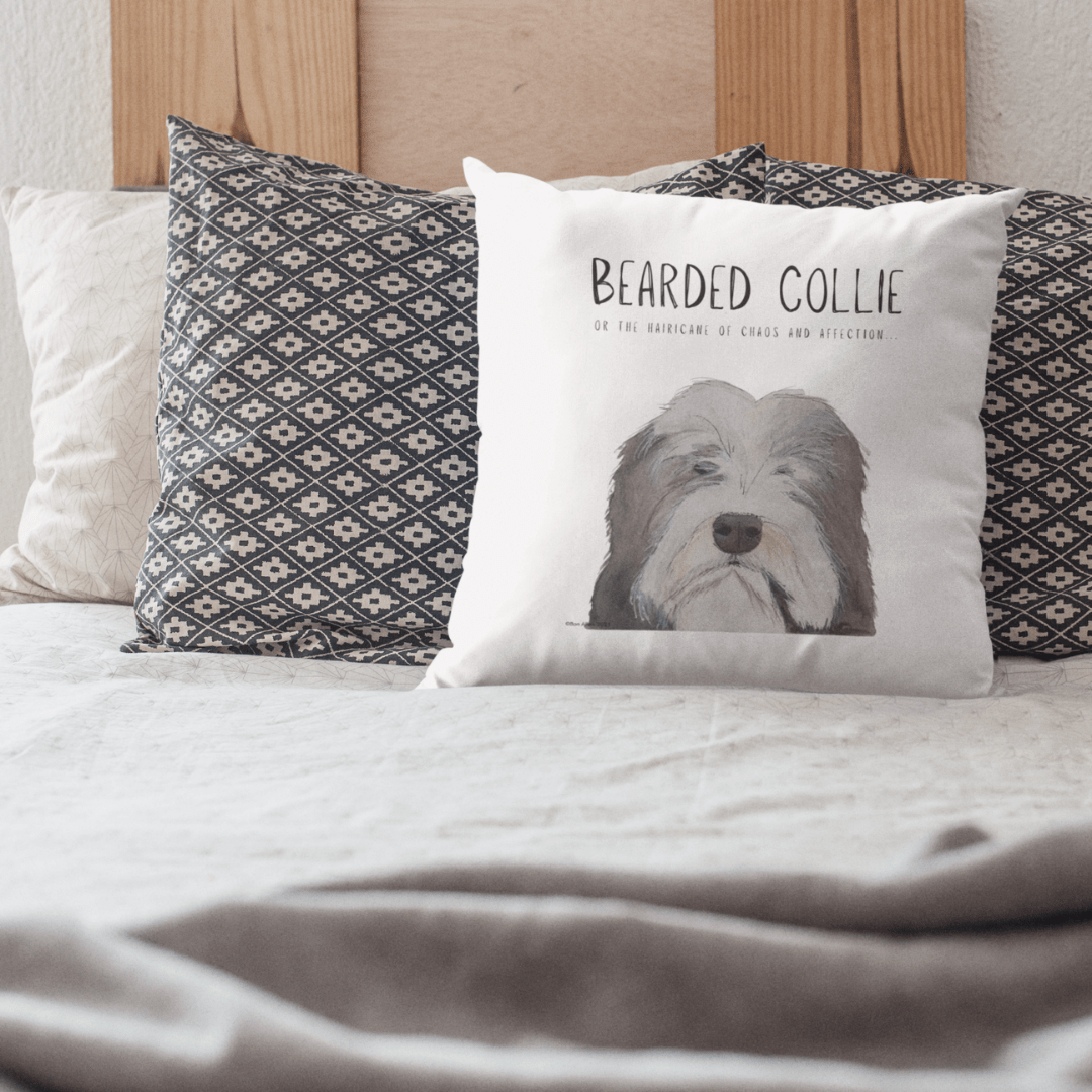 The Bearded Collie Cushion Cover: For the Chaos & Cuddles You Never Knew You Needed! - Pet Supplier Store
