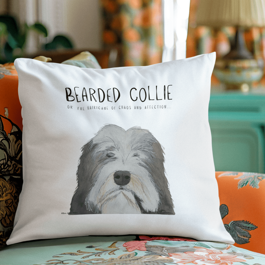 The Bearded Collie Cushion Cover: For the Chaos & Cuddles You Never Knew You Needed! - Pet Supplier Store