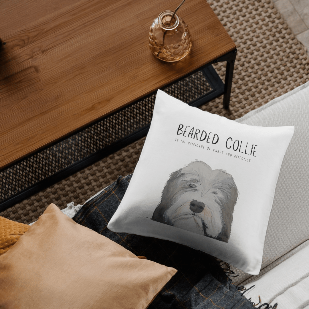 The Bearded Collie Cushion Cover: For the Chaos & Cuddles You Never Knew You Needed! - Pet Supplier Store