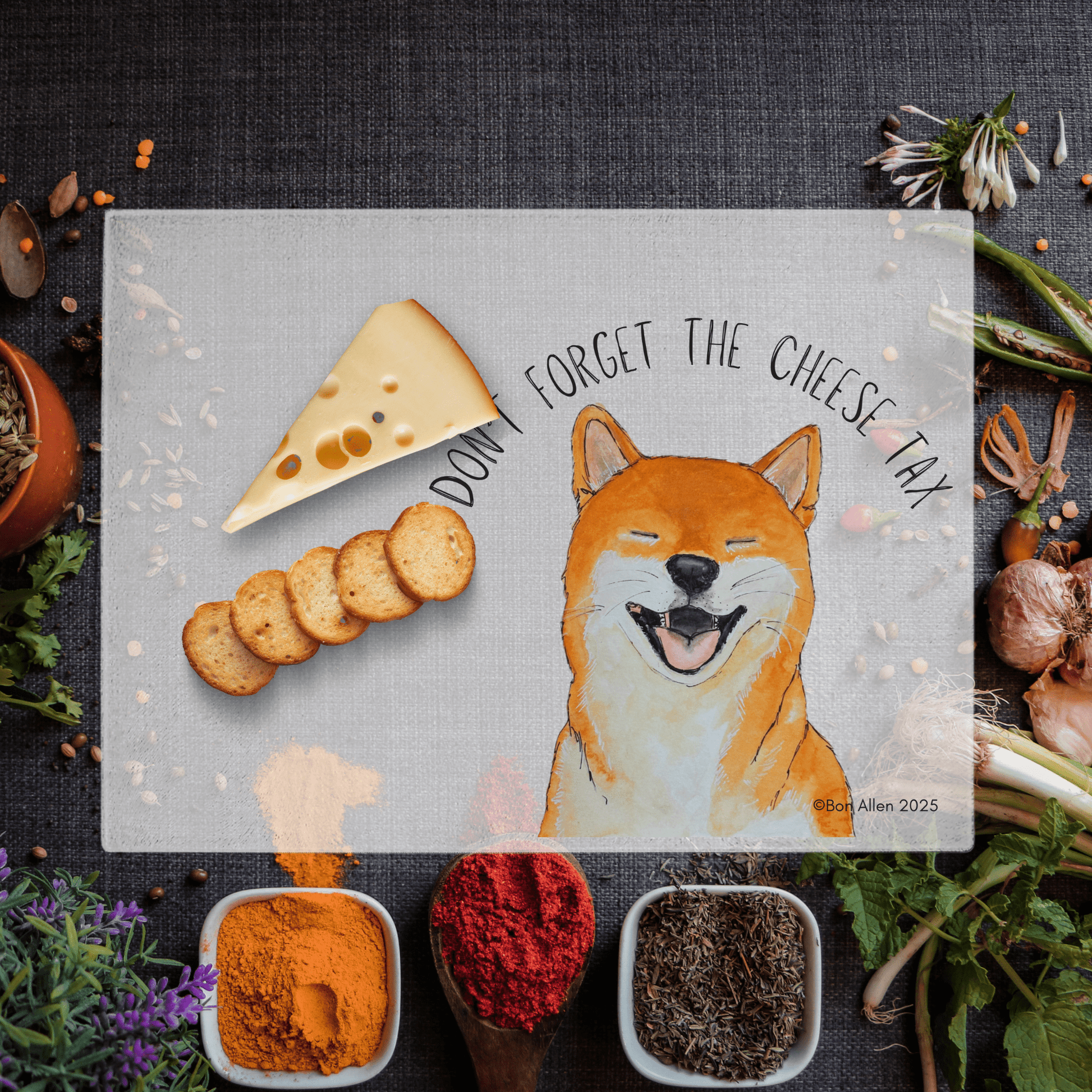 The Cheese Tax Cutting Board – Shiba-Approved! - Pet Supplier Store
