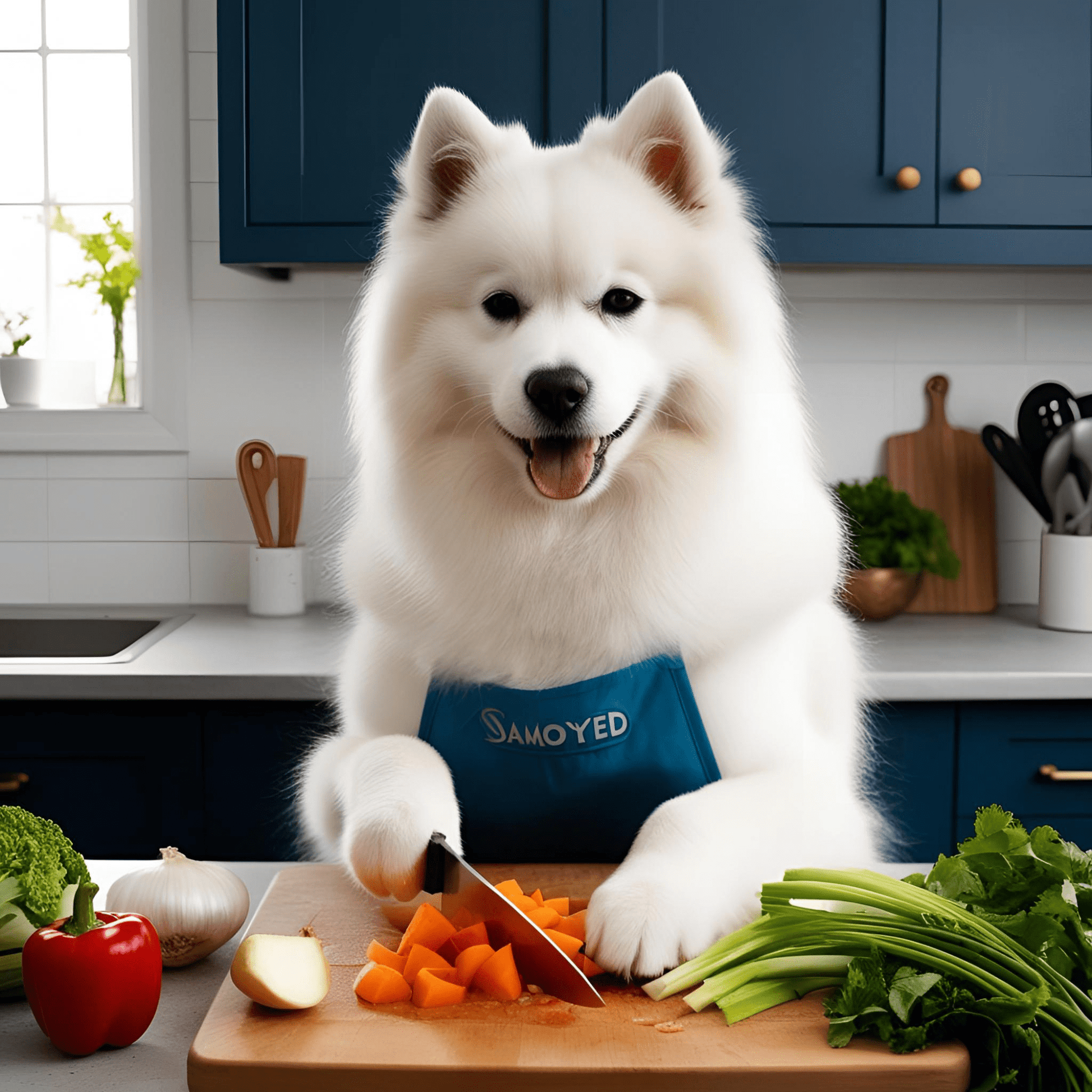 The Cheese Tax Enforcer Chopping Board: Samoyed Style - Pet Supplier Store