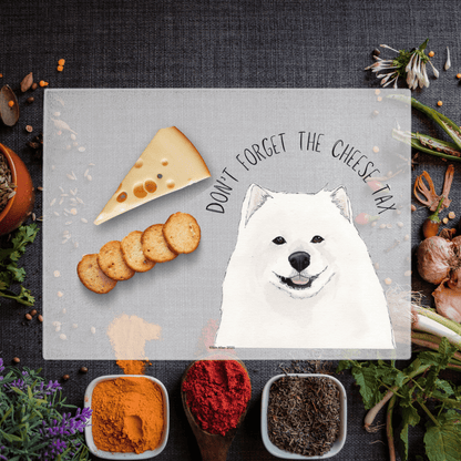 The Cheese Tax Enforcer Chopping Board: Samoyed Style - Pet Supplier Store