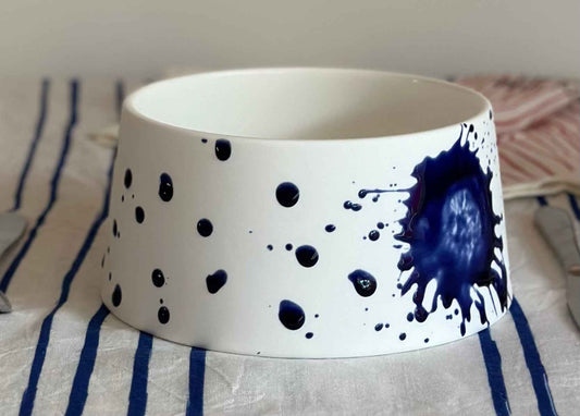 The Dog's Pollox Cobalt Splatter Bowl - Pet Supplier Store
