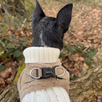 Tiny Trails Step In Soft Touch Suede Effect Faux Fur Lined Puppy and Small Dog Harness Caramel - Pet Supplier Store