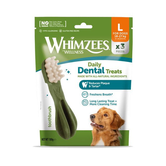 Whimzees Trial Pack Toothbrush Large 3 Pieces - Pet Supplier Store
