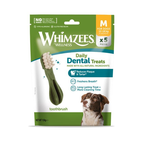 Whimzees Trial Pack Toothbrush Medium 5 Pieces - Pet Supplier Store
