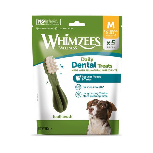 Whimzees Trial Pack Toothbrush Medium 5 Pieces - Pet Supplier Store