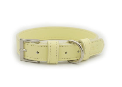 Yellow Leather Dog Collar - Pet Supplier Store
