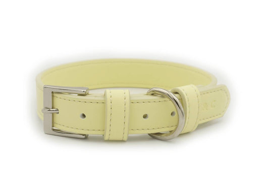 Yellow Leather Dog Collar - Pet Supplier Store