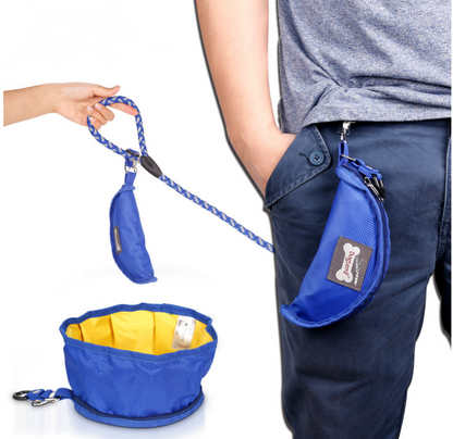 Portable backpack compact pop-up dog bowl
