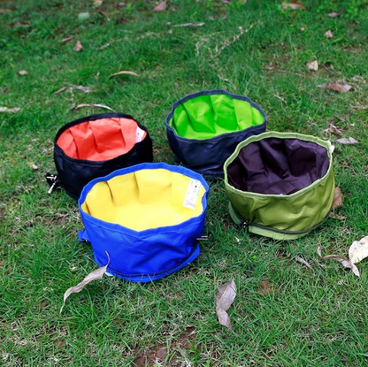 Portable backpack compact pop-up dog bowl