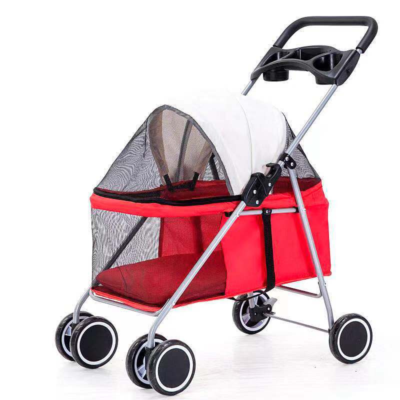 Pet stroller lightweight with four wheels