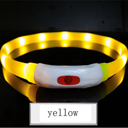 Dog Silicone design rechargeable Luminous Collar LED