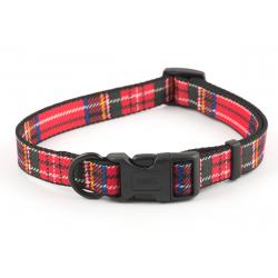 Ancol Adjustable Collar Tartan Red 30-50cm - Pet Supplier Store