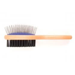 Ancol Ergo Wooden Handle Double Sided Brush - Pet Supplier Store
