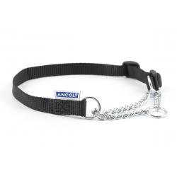 Ancol Nylon Check Chain Collar Black 35-45cm Size 2-4 - Pet Supplier Store