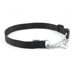 Ancol Nylon Check Chain Collar Black 55-75cm Size 7-10 - Pet Supplier Store