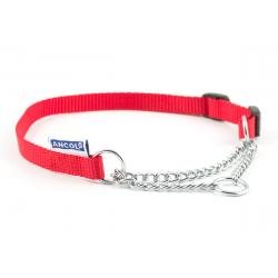 Ancol Nylon Check Chain Collar Red 25-35cm Size 1-2 - Pet Supplier Store