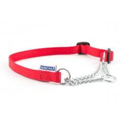 Ancol Nylon Check Chain Collar Red 35-45cm Size 2-4 - Pet Supplier Store