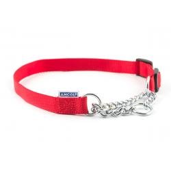Ancol Nylon Check Chain Collar Red 45-60cm Size 4-7 - Pet Supplier Store