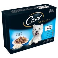 Cesar Pouch Senior 10+ Favourites in Jelly 8 Pack - Pet Supplier Store