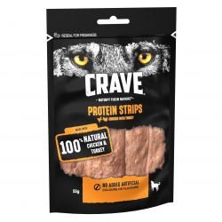 CRAVE Protein Strips with Turkey & Chicken 55g - Pet Supplier Store