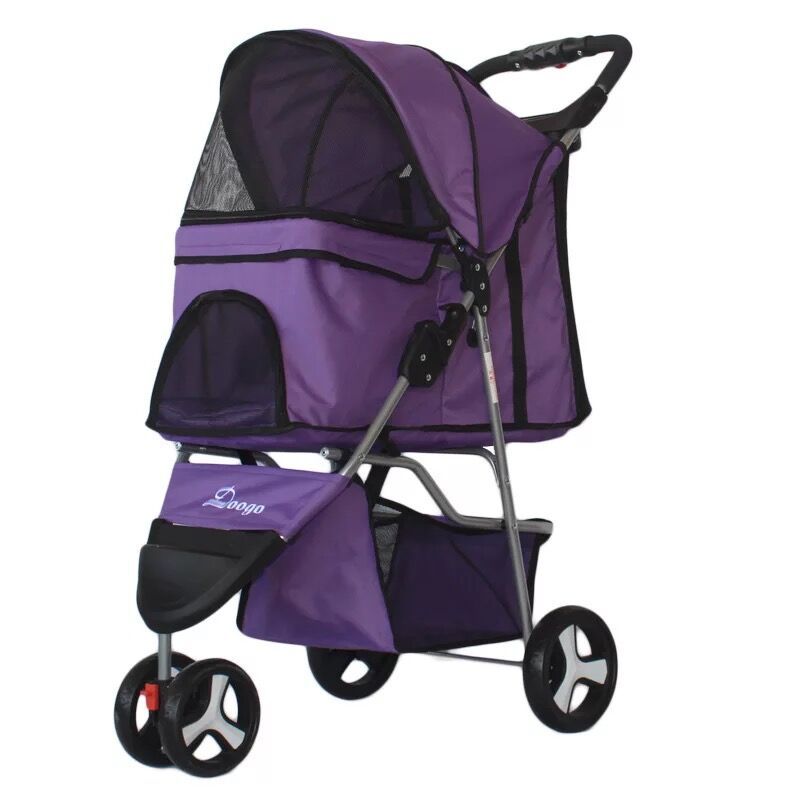 Pet stroller with three wheels