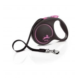 flexi Black Design L Tape 5 m, pink - Pet Supplier Store
