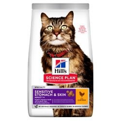 HILL'S SCIENCE PLAN Adult Sensitive Stomach & Skin Dry Cat Food Chicken 14kg - Pet Supplier Store