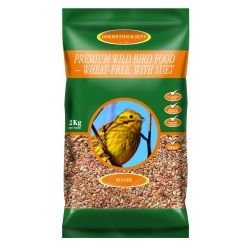 Johnston & Jeff Premium Wild Bird - Wheat Free with Suet 2kg - Pet Supplier Store