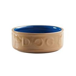 Mason Cash 18cm Cane & Blue Lettered Dog Bowl - Pet Supplier Store