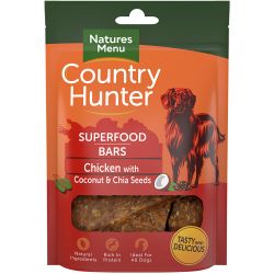 Natures Menu Country Hunter Superfood Bar Chicken with Coconut & Chia Seeds 100g - Pet Supplier Store