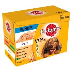 Pedigree Senior Wet Dog Food Pouches Mixed Selection in Jelly 12x100g - Pet Supplier Store