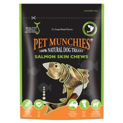 Pet Munchies 100% Natural Large Salmon Skin Chews 125g - Pet Supplier Store