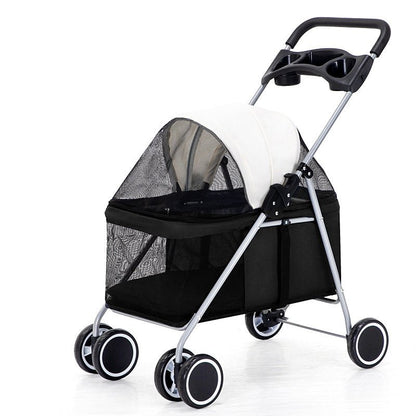 Pet stroller lightweight with four wheels - Pet Supplier Store