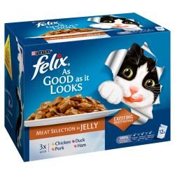 Purina Felix As Good As It Looks Ham/meat Selection in Jelly 12x100g - Pet Supplier Store