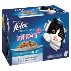 Purina Felix As Good As It Looks Kitten Fish Selection in Jelly 12x100g - Pet Supplier Store