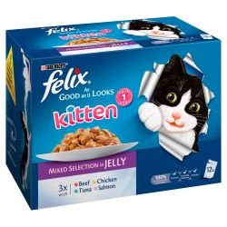 Purina Felix As Good As It Looks Kitten Mixed Selection in Jelly 12x100g - Pet Supplier Store