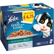 Purina Felix As Good As It Looks Ocean Feasts In Jelly 12x100g - Pet Supplier Store