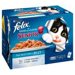 Purina Felix As Good As It Looks Senior Fish in Jelly 12 Pack - Pet Supplier Store