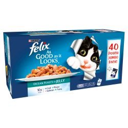 Purina Felix Pouch As Good As It Looks Ocean Feasts in Jelly 40 pack - Pet Supplier Store