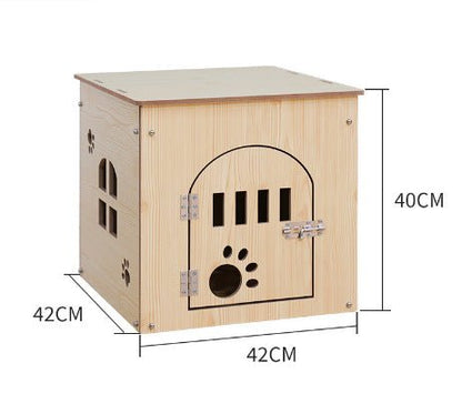 Removable And Washable Four Seasons Pet House, Wooden Pet Nest - Pet Supplier Store