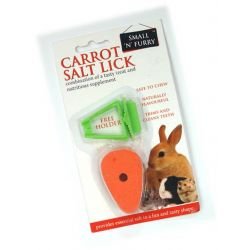 Small 'N' Furry Carrot Salt Lick With Holder - Pet Supplier Store