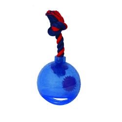 Zeus Spark Tug Ball with Flashing LED - Blue Small - Pet Supplier Store